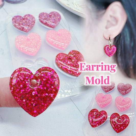 Faceted & Puffy Hearts Resin Silicone Mold