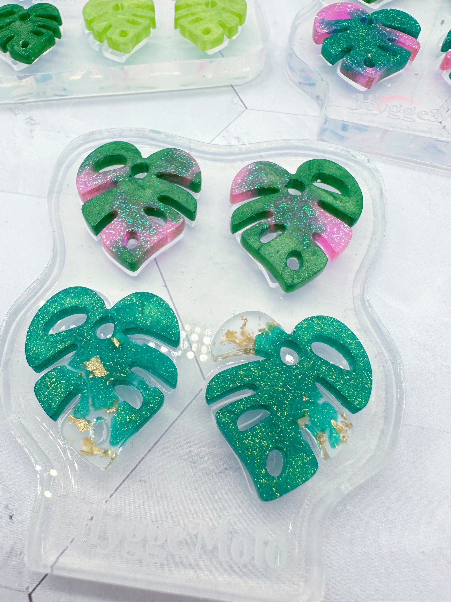 Small Monstera Leaf Clear Silicone Mold for resin Make your own earrings 
