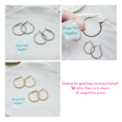 Hoop Earring findings surgical steel gold rose gold