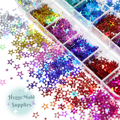 Holographic Star Glitter Sequin Set