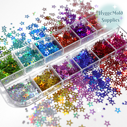 Holographic Star Glitter Sequin Set