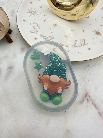 3D Christmas Little Gnome Brooch Mold with festival add-ons