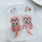 Autumn Sea Otter Dangle Earring with Christmas Candy Cane