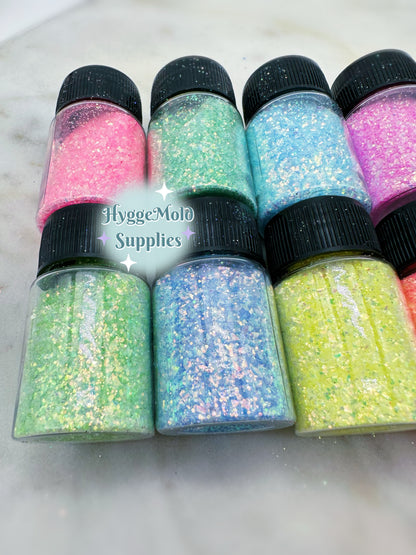 10g Bag Rainbow Tint Mylar Flake Glitter Mix