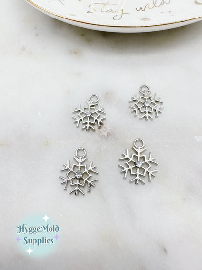 10 Pc Small Snowflake Charm