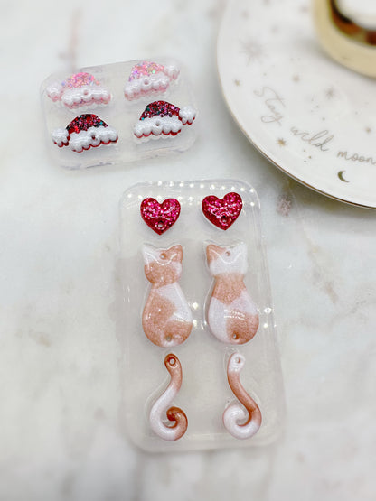 Christmas Cat Tail Dangle Earring Mold