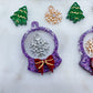 Small Christmas Tree Snowglobe Frame with Ribbon Bow Dangle Earring Mold