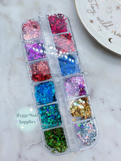 Holographic Star Glitter Sequin Set