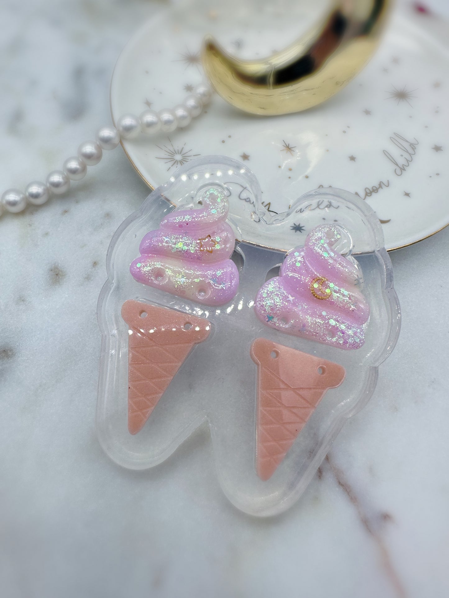 Predomed Soft Ice Cream Summer Dangle Earring Mold