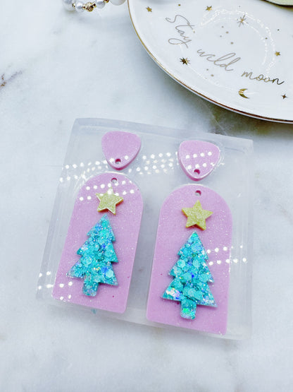 4.2 cm Christmas Tree Window Arch Dangle Earring Mold