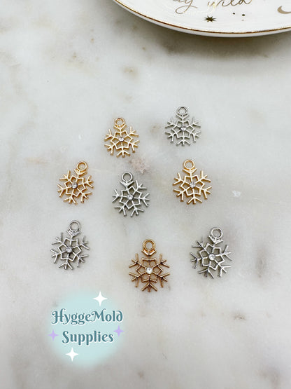 10 Pc Small Snowflake Charm