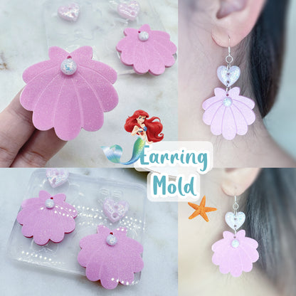 Barbie-inspired Shell N Pearl Dangle Earring Mold