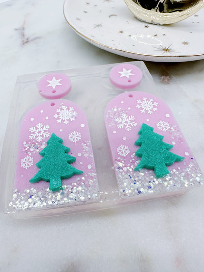 4.3 cm Snowy Christmas Tree Dangle Earring Mold