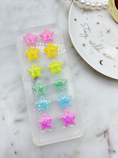 Pre domed Star Linear Pride Flag Earring Mold