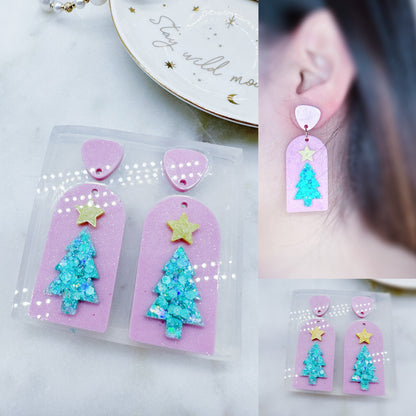 4.2 cm Christmas Tree Window Arch Dangle Earring Mold