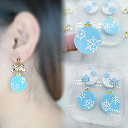 Winter Snowflake Bauble Dangle Earring Mold