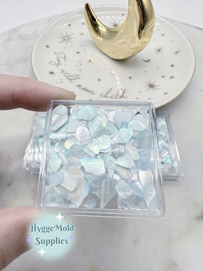 Baby Blue Natural Shell Flakes Box