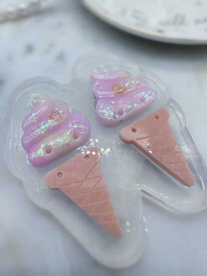 Predomed Soft Ice Cream Summer Dangle Earring Mold