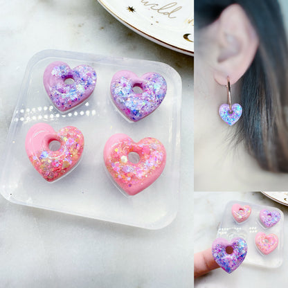 2cm Pre Domed Heart Hoop Earring Mold