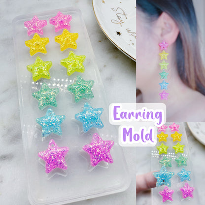 Pre domed Star Linear Pride Flag Earring Mold