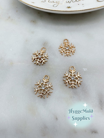 10 Pc Small Snowflake Charm