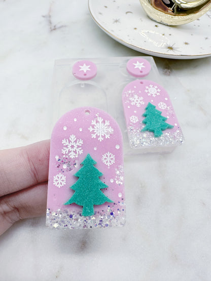 4.3 cm Snowy Christmas Tree Dangle Earring Mold