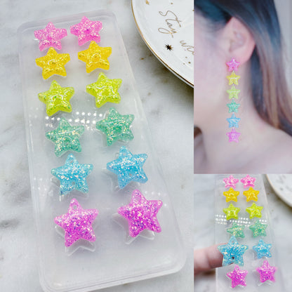 Pre domed Star Linear Pride Flag Earring Mold