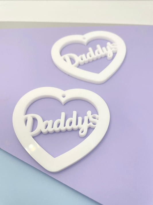 Daddy’s Slogan Word Heart Dangle Earring Mold