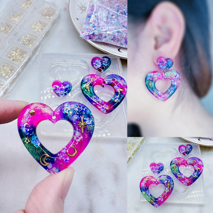 Large Predomed Heart Statement Earring Mold