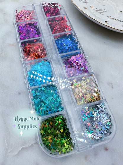 Holographic Star Glitter Sequin Set