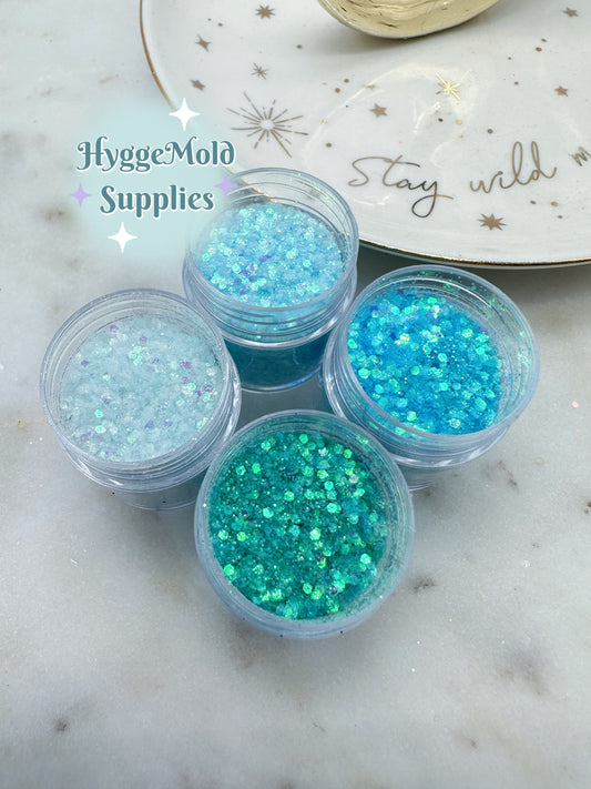 Blue Lagoon Glitter Mix Set