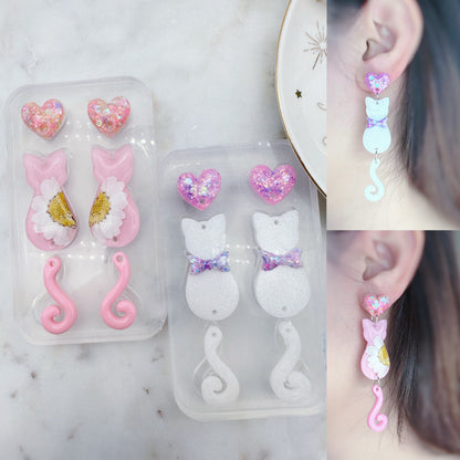 6cm Swinging Cat Tail Dangle Earring Mold