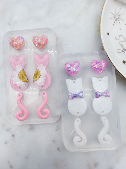 6cm Swinging Cat Tail Dangle Earring Mold