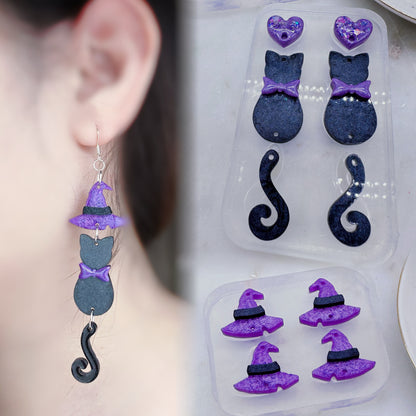 Halloween Cat Tail Dangle Earring Mold