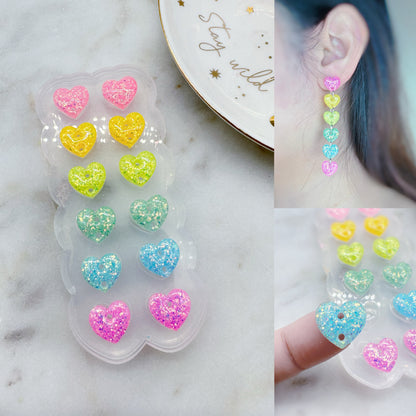 Pride Month Special Predomed heart Linear Dangle Earring Mold