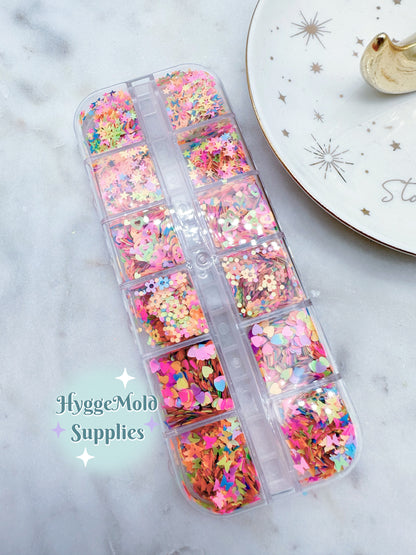 Neon Glitter Shape Sequin Set