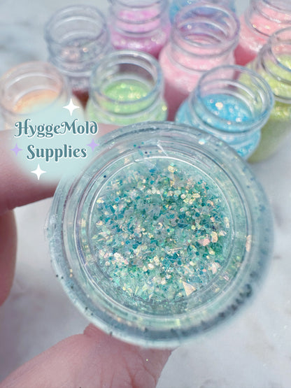 10g Bag Rainbow Tint Mylar Flake Glitter Mix