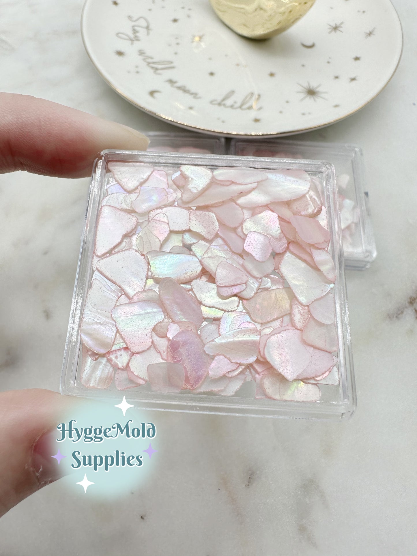 Blush Pink Natural Shell Flakes Box