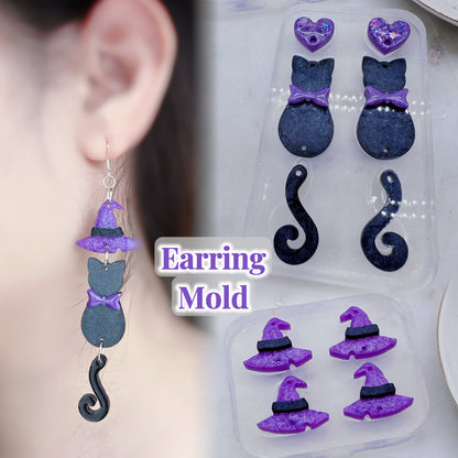 Halloween Cat Tail Dangle Earring Mold