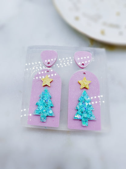 4.2 cm Christmas Tree Window Arch Dangle Earring Mold