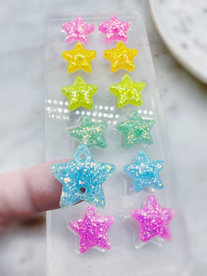 Pre domed Star Linear Pride Flag Earring Mold