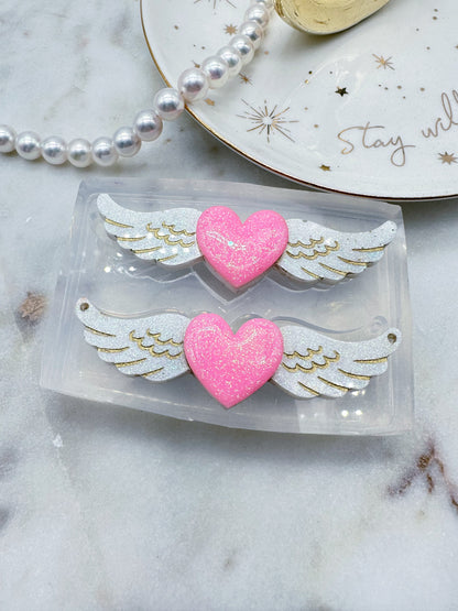 Winged Heart Necklace and Brooch Combo Mold