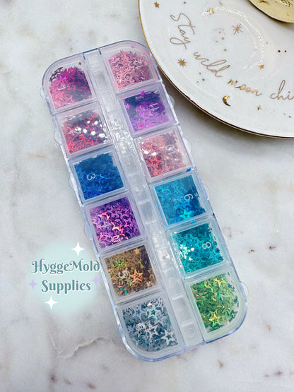 Holographic Star Glitter Sequin Set