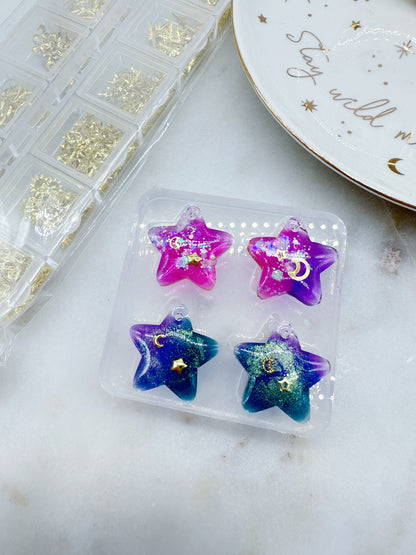 2cm Small Domed Star Dangle Earring Mold Predrilled