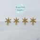 8 Pcs Gold/ Silver Snowflake Earring Posts