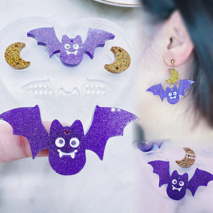 Drunk Bat Moon Dangle Earring Mold