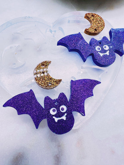 Drunk Bat Moon Dangle Earring Mold