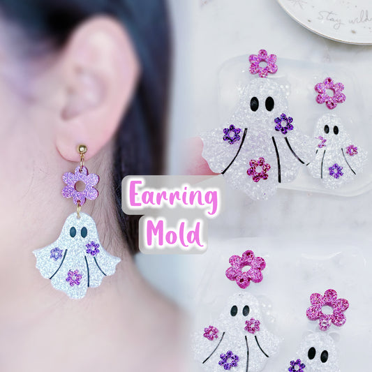 Floral Ghost Dangle Earring Mold