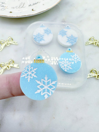 Winter Snowflake Bauble Dangle Earring Mold