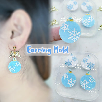 Winter Snowflake Bauble Dangle Earring Mold